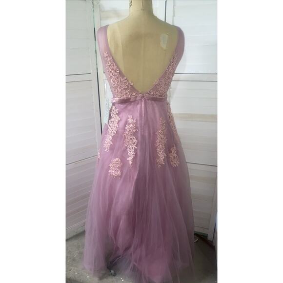 New W/ Tags Babyonline Dress Maxi Long Lilac Sequins V Back Prom Wedding Medium - Picture 6 of 12